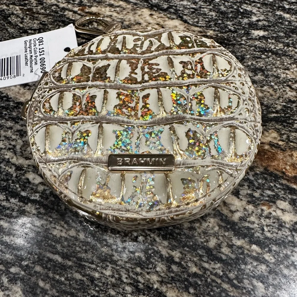 ✨💎BNWT💎✨BRAHMIN CIRCLE MELBOURNE HOLOGRAM LEATHER COIN PURSE - Picture 3 of 9